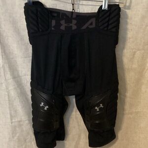 Under Armour Black Protective Sports Shorts, large youth, football. See pics